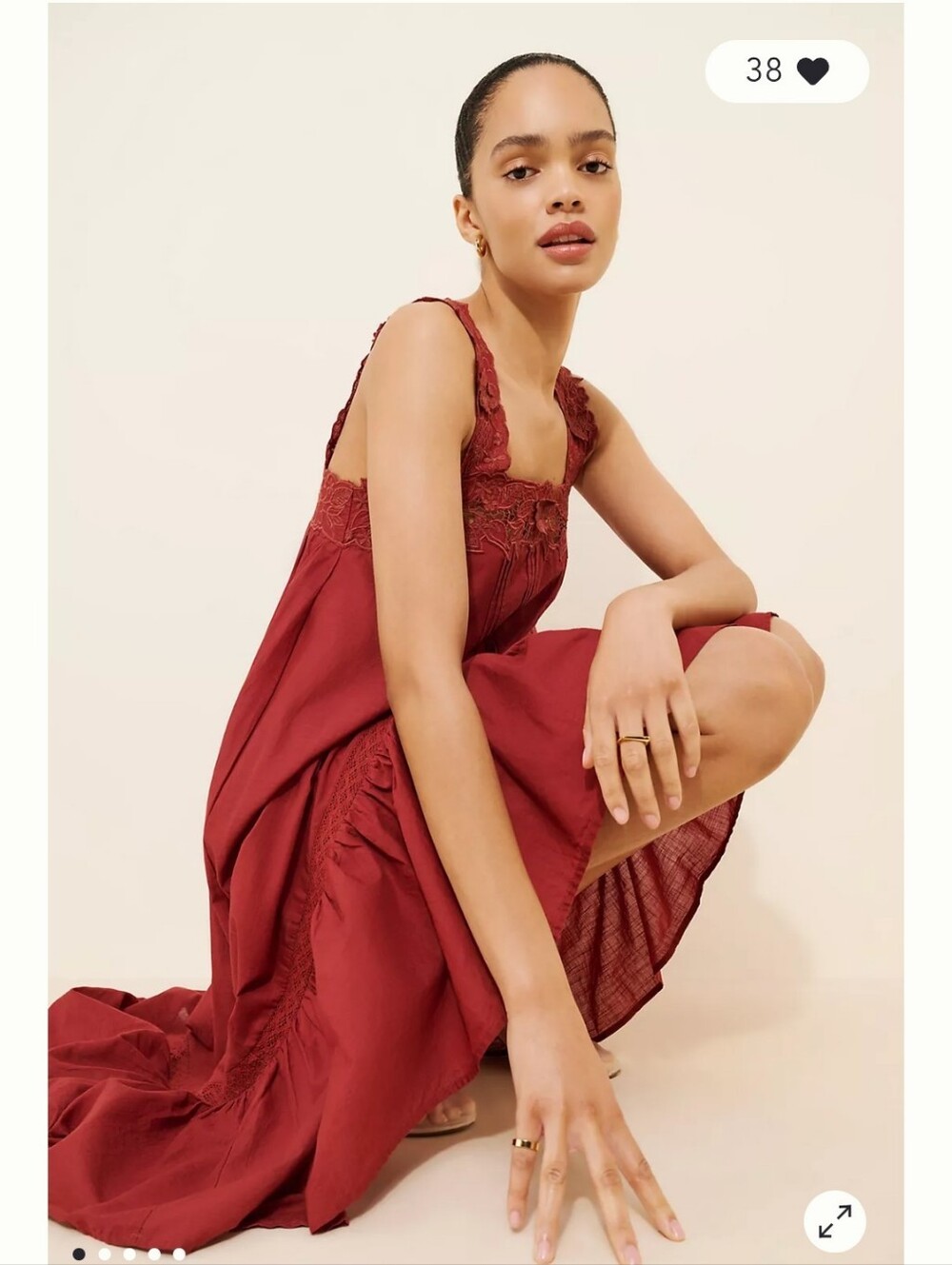Anthropologie Embroidery Midi Nap Dress